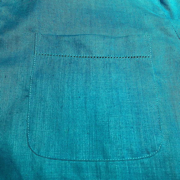 Westbound Petite 100% Linen Blue Button Front Top Women's Sz PL S1055-01 - Picture 9 of 11